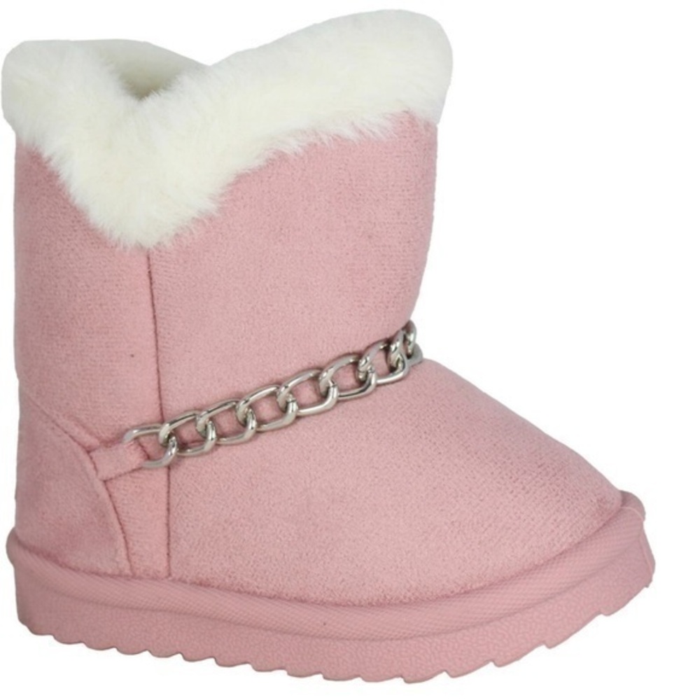 Bebe kids chain faux fur lined boots